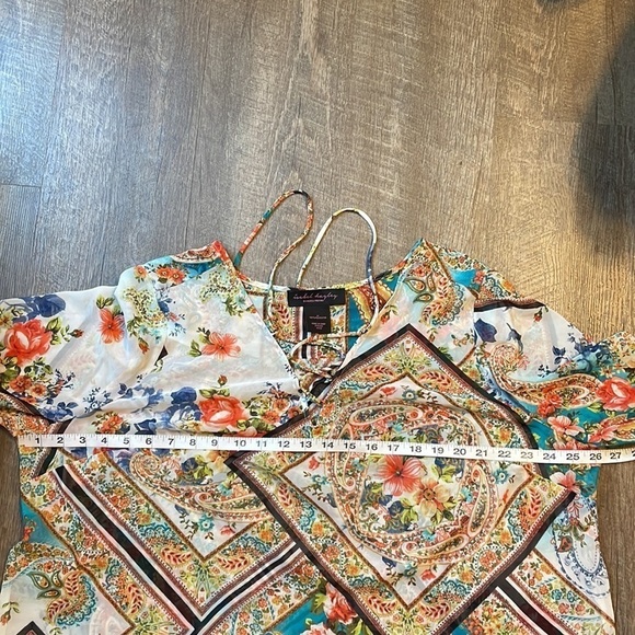 Isabel Hayley Patchwork Floral Paisley Tunic Semi to Sheer Blouse size 1X - Picture 15 of 15